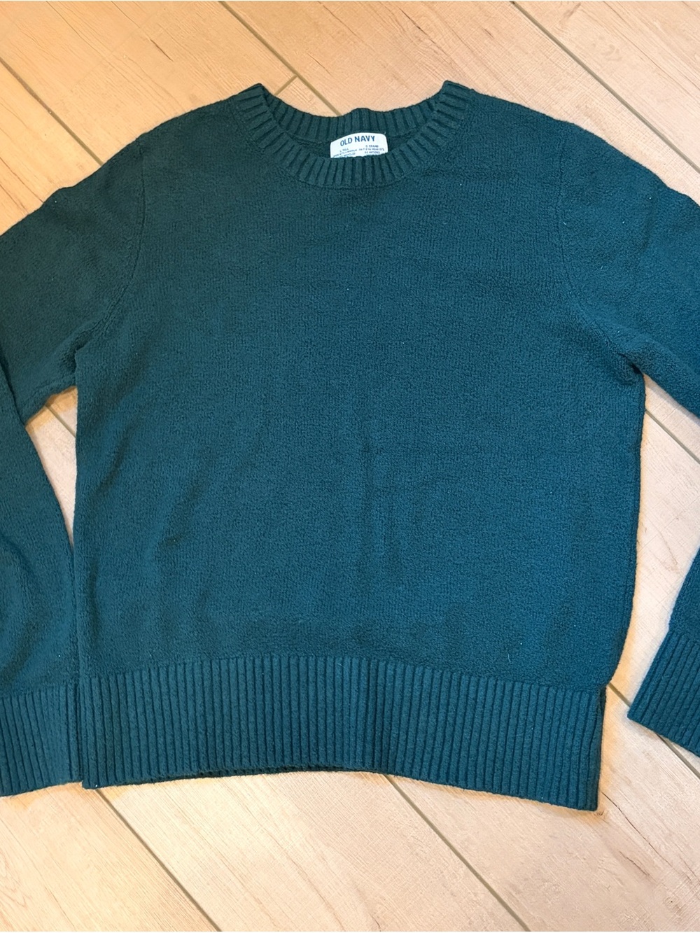Old Navy Dark Teal Ribbed Crewneck Sweater
